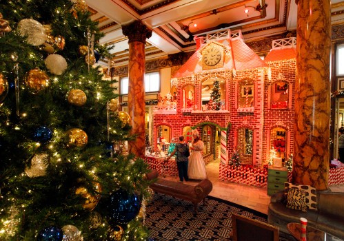 Fairmont Hotel, a must see is the Giant Gingerbread House.